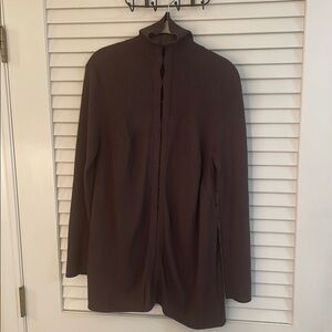 Rundholtz Vintage Brown Cowl Neck Sweater with Relaxed Fit Cropped Unique Back